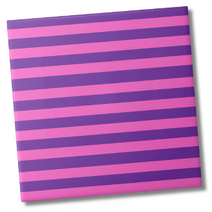 Pink Purple Stripe Pattern Tile