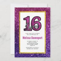 Pink & Purple Sweet 16 Sparkle Glitter Gemstones