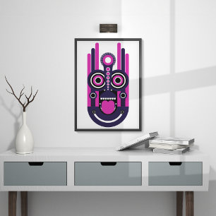 Pink Purple Tiki Mask Canvas Print