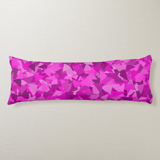 Pink Purple Triangle Pattern Body Cushion (Front)
