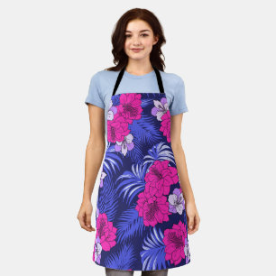 Pink & Purple Tropical - A bright hibiscus design Apron