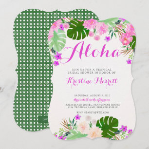 Pink & Purple Tropical Bridal Shower Invitation