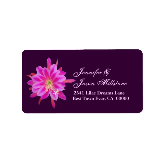 Pink & Purple Tropical Flower Address Label (Front)