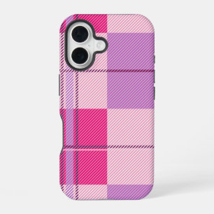 Pink Purple Twill Plaid Case iPhone 16 Tough