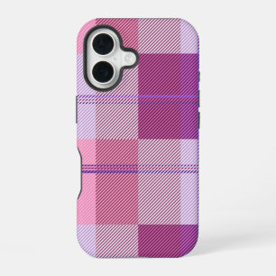 Pink Purple Twill Plaid iPhone Case Aesthetic