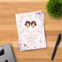 Pink & Purple Twin Girl Bible Primera Comunión