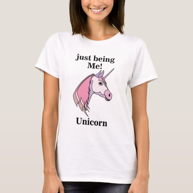 Pink Purple Unicorn Head T-Shirt (Front)