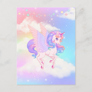 Pink Purple Unicorn Postcard