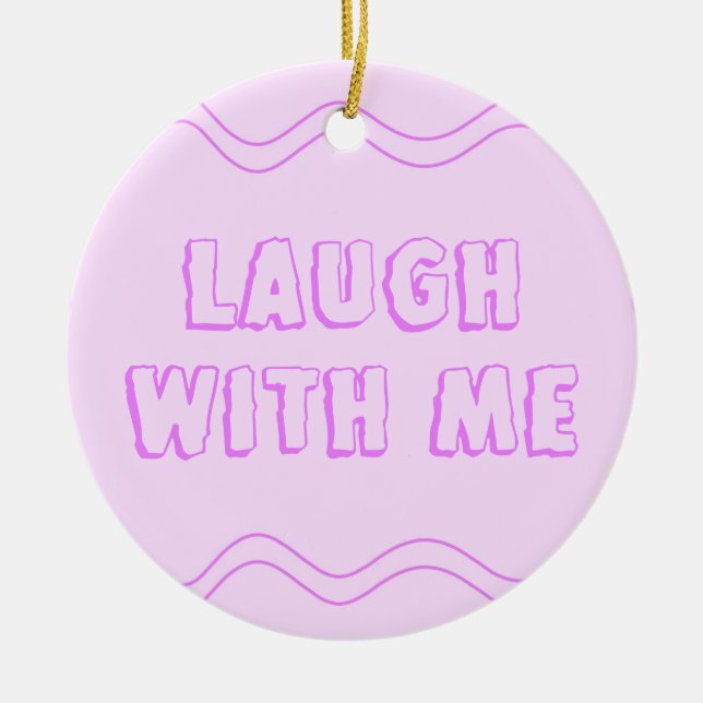 Pink - Purple Valentine's Day Ceramic Tree Decoration (Front)