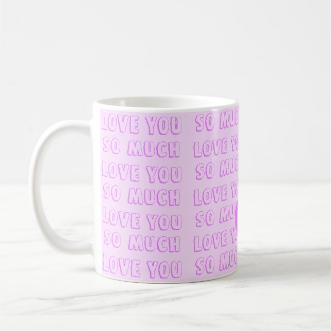 Pink - Purple Valentine's Day Coffee Mug (Left)