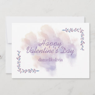 Pink Purple Valentine's Day Thank You Card