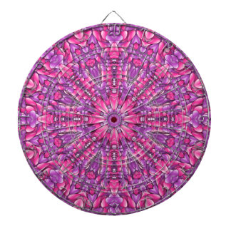 Pink & Purple Vintage Fractal Kaleidoscope Dartboard