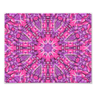 Pink & Purple Vintage Fractal Kaleidoscope Photo Print
