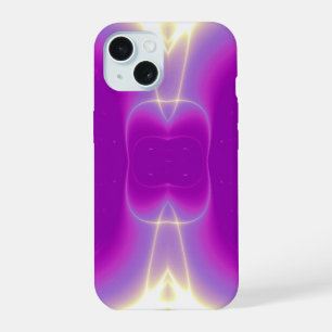 PINK PURPLE VIOLET FRACTAL LIGHT WAVES iPhone 15 CASE
