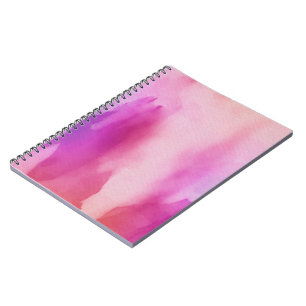 Pink & Purple Water Colour Positive Space Spiral Notebook