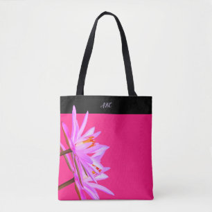 Pink Purple Water Lily All-Over-Print Tote Bag