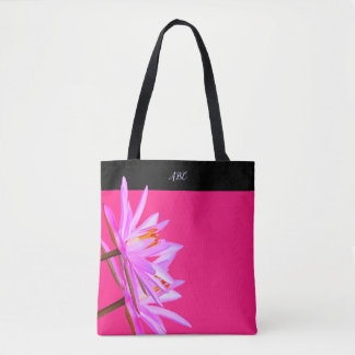 Pink Purple Water Lily All-Over-Print Tote Bag