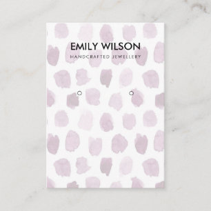 PINK PURPLE WATERCOLOR DOTS EARRING DISPLAY LOGO BUSINESS CARD