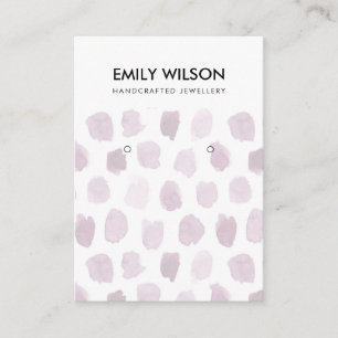 PINK PURPLE WATERCOLOR DOTS EARRING DISPLAY LOGO BUSINESS CARD