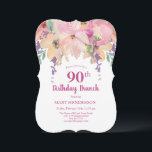 Pink Purple Watercolor Floral 90th Birthday Brunch Invitation<br><div class="desc">Soft Blush Pink Purple Watercolor Floral 90th Birthday Brunch Invitation
This pink watercolor floral invitation is perfect for your special celebration. This design features a white background accented with a watercolor floral arrangement and custom typography. Add your information to complete the look.</div>