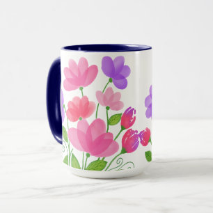 Pink Purple Watercolor Floral Mug