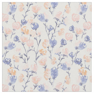 Pink & Purple Watercolor Floral Pattern Fabric