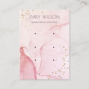 Pink Purple Watercolor Texture 3 Earring Display Business Card