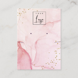 Pink Purple Watercolor Texture Earring Necklace Business Card