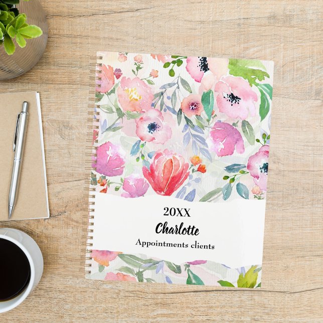 Pink purple watercolored flowers 2026 planner (Creator Uploaded)