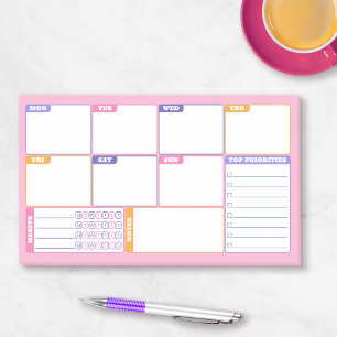 Pink Purple Weekly Planner Habits & To Do's Post-it Notes