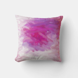Pink Purple White Abstract Art Cushion