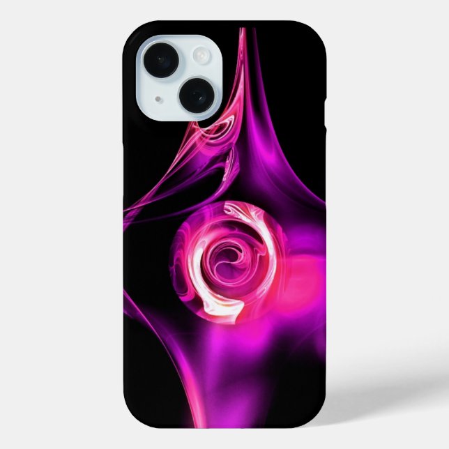 PINK PURPLE WHITE  FRACTAL ROSE Case-Mate iPhone CASE (Back)