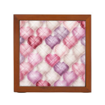 PINK PURPLE WHITE HEART SHAPED PLAID PATTERN