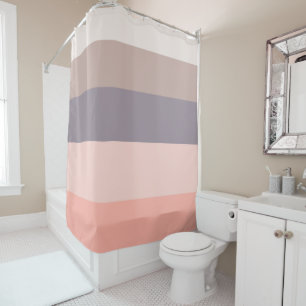 pink, purple, white stripes shower curtain