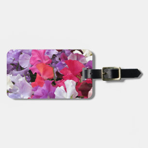 Pink, purple & white Sweet pea flowers in bloom Luggage Tag