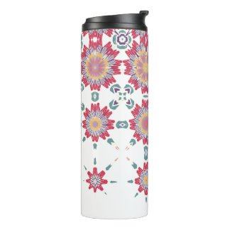 Pink Purple White Watercolor Flowers  Thermal Tumbler