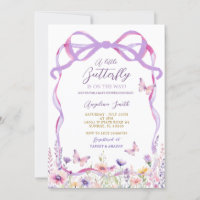 Pink Purple Wildflower Butterflies Baby Shower