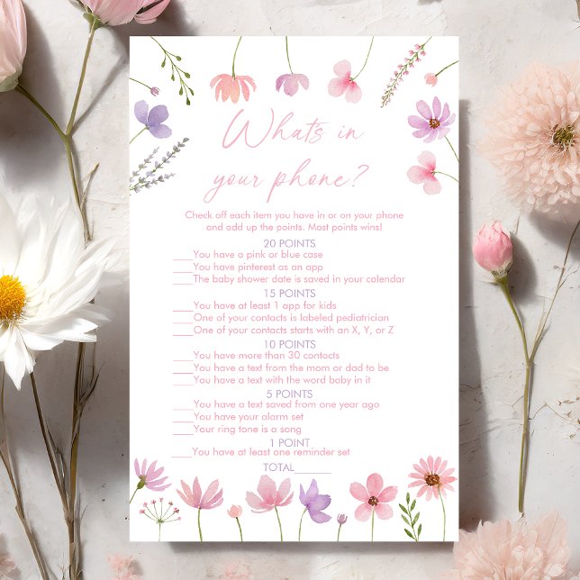 Pink Purple Wildflowers What's In Your Phone Game (Creator Uploaded)