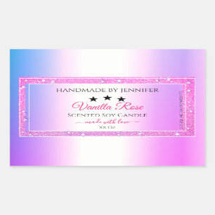 Pink Purple with Glitter Product Packaging Labels