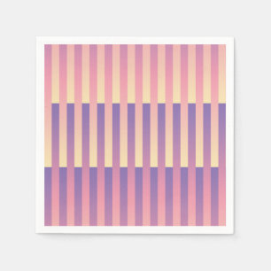 Pink Purple Yellow Striped Pattern Napkin