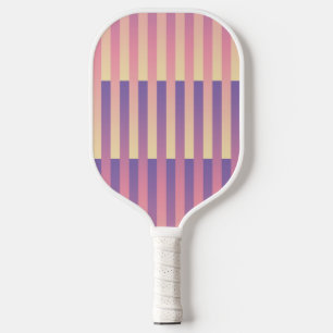 Pink Purple Yellow Striped Pattern Pickleball Paddle