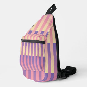 Pink Purple Yellow Striped Pattern Sling Bag