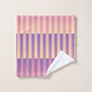 Pink Purple Yellow Striped Pattern Wash Cloth