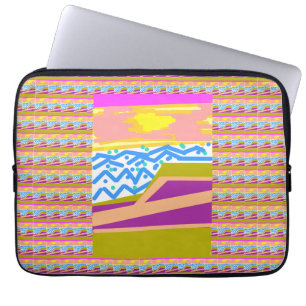 Pink Purple Yellow Sunset Yacht Laptop Sleeve