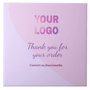 Pink purple your logo connect with us social media tile