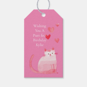 Pink Purrfect Cat  Gift Tags