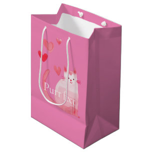 Pink Purrfect Cat Medium Gift Bag