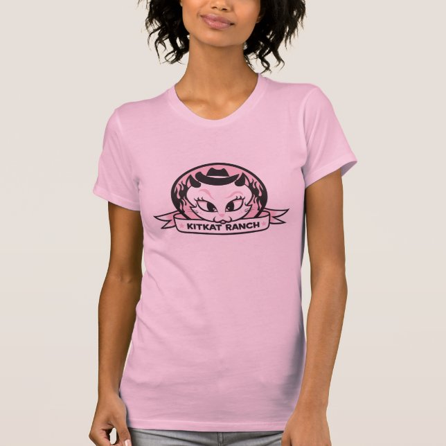 Pink Pussycat Boat Neck T-Shirt (Front)