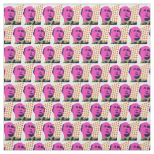 Pink Putin Pop Art Portrait Fabric