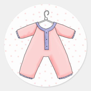 Pink Pyjamas Baby Girl Shower Envelope Seal